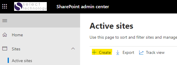 SharePoint admin center - active sites