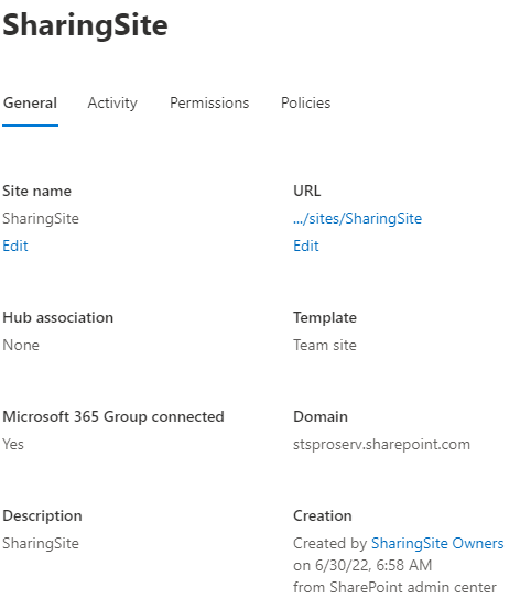 SharePoint Sharing sites