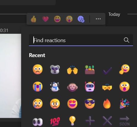 More reactions in Microsoft Teams