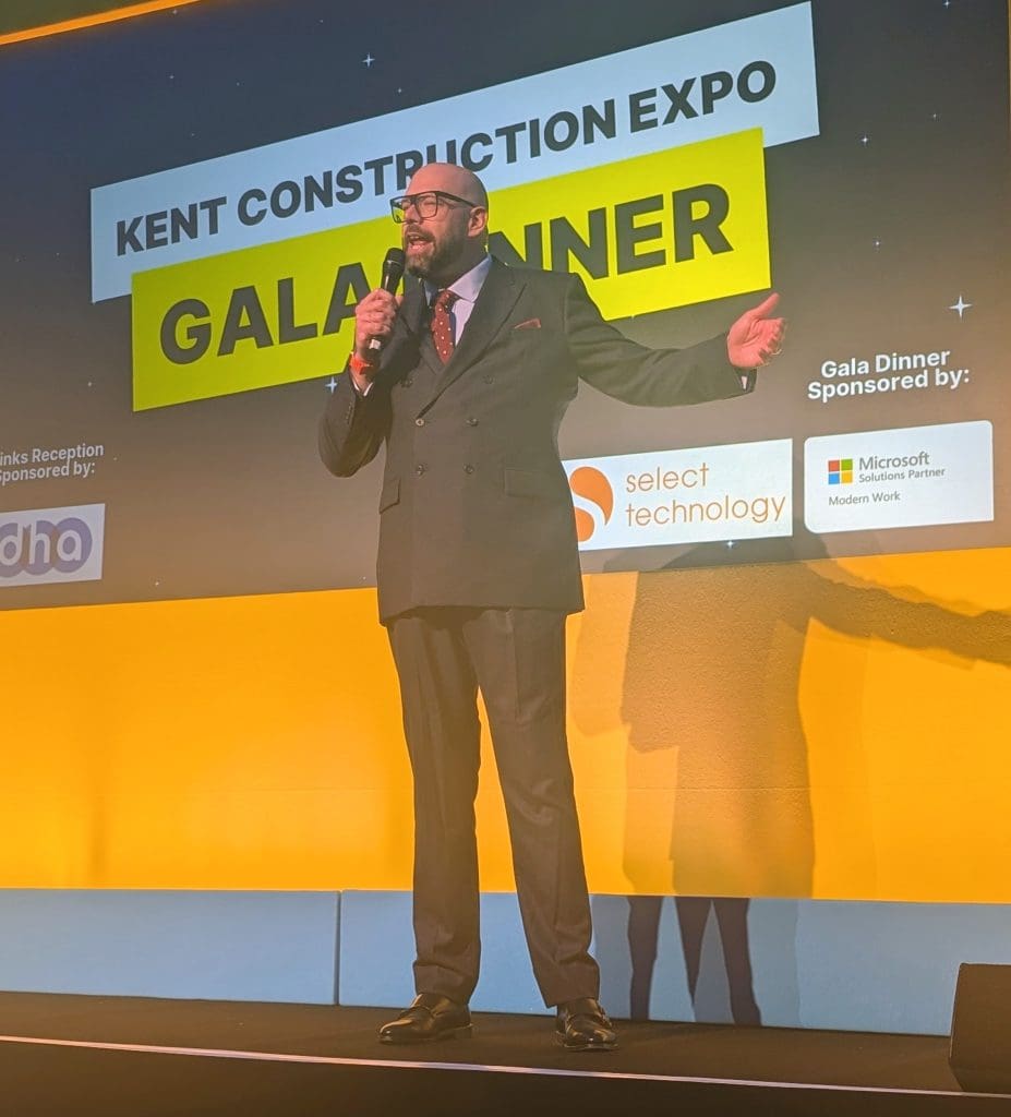 Select Technology at the Kent Construction Expo Gala - Tom Davis on the stage