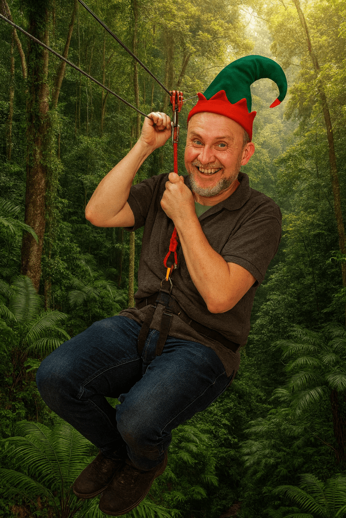 You found Scott Relf!Our Strategic Services Manager, in the Cambodian rainforest ziplining!