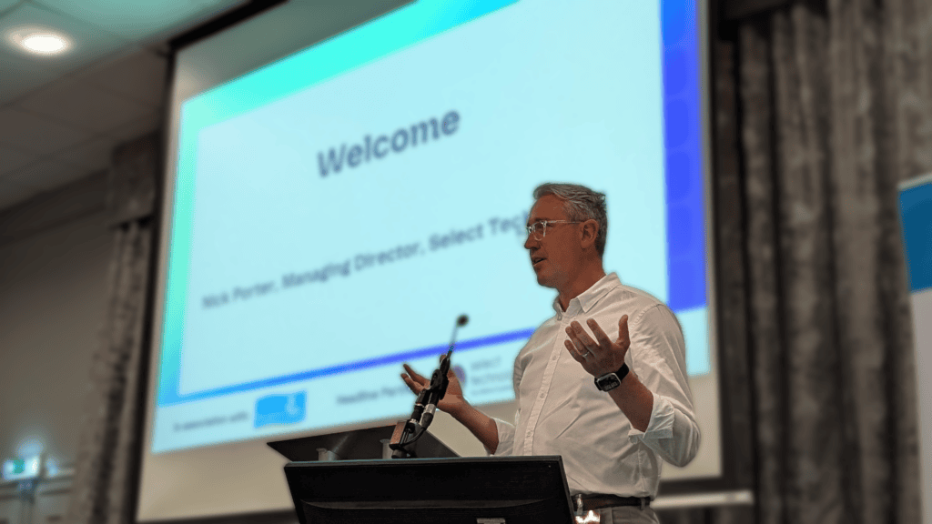 Nick Potter opening the Kent AI Conference