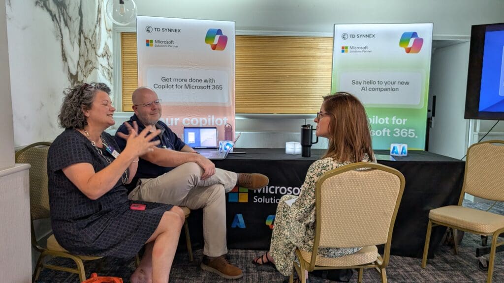 James Wilson showing and discussing Microsoft Copilot at the Kent AI Conference